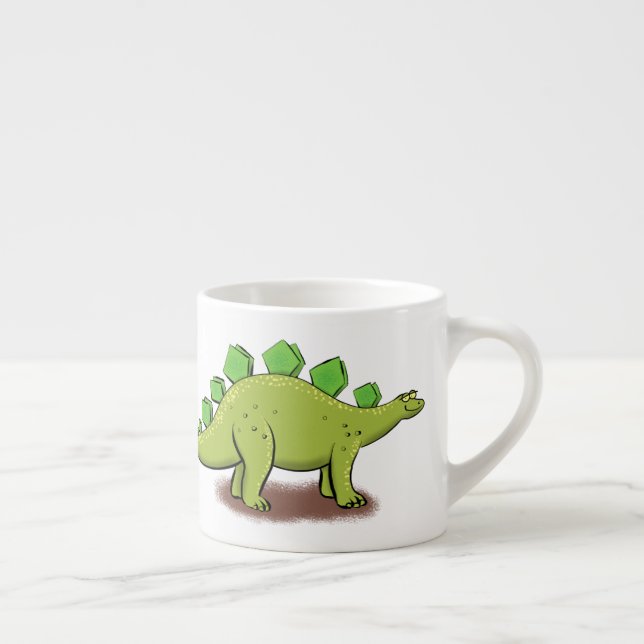 Funny stegosaurus dinosaurus Cartoon Espressotasse (Rechts)