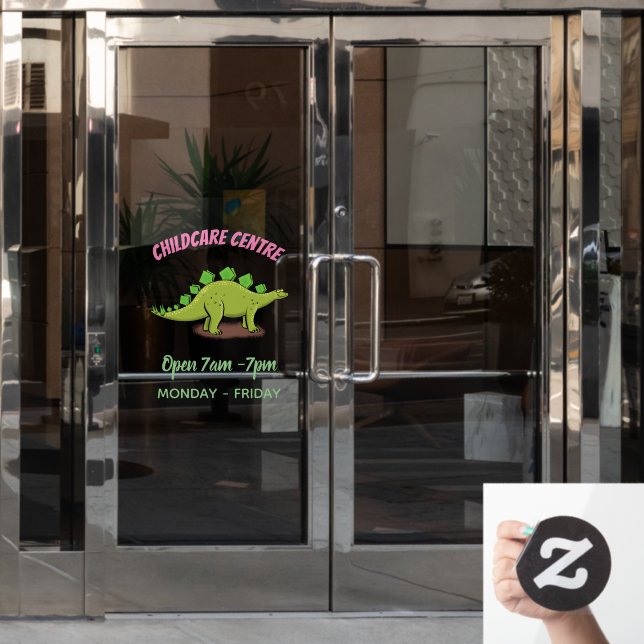 Funny stegosaurus dinosaurus Cartoon Fensteraufkleber (Büro Tür)