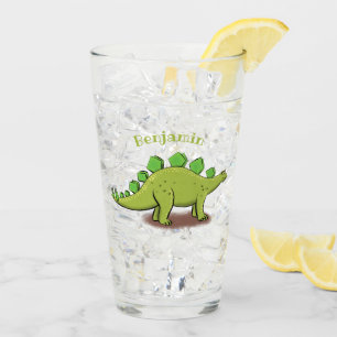 Funny stegosaurus dinosaurus Cartoon Glas