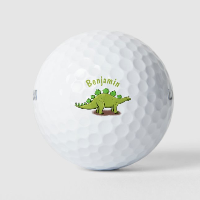 Funny stegosaurus dinosaurus Cartoon Golfball (Vorderseite)