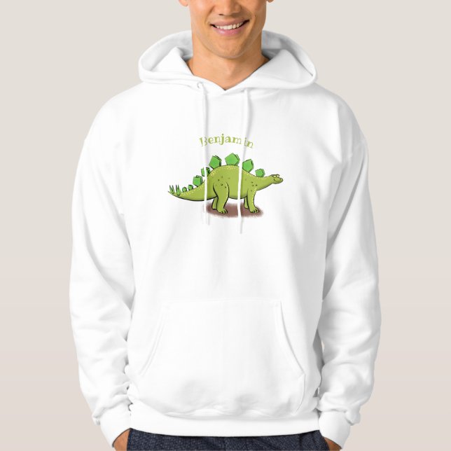 Funny stegosaurus dinosaurus Cartoon Hoodie (Vorderseite)