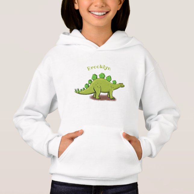 Funny stegosaurus dinosaurus Cartoon Hoodie (Vorderseite)