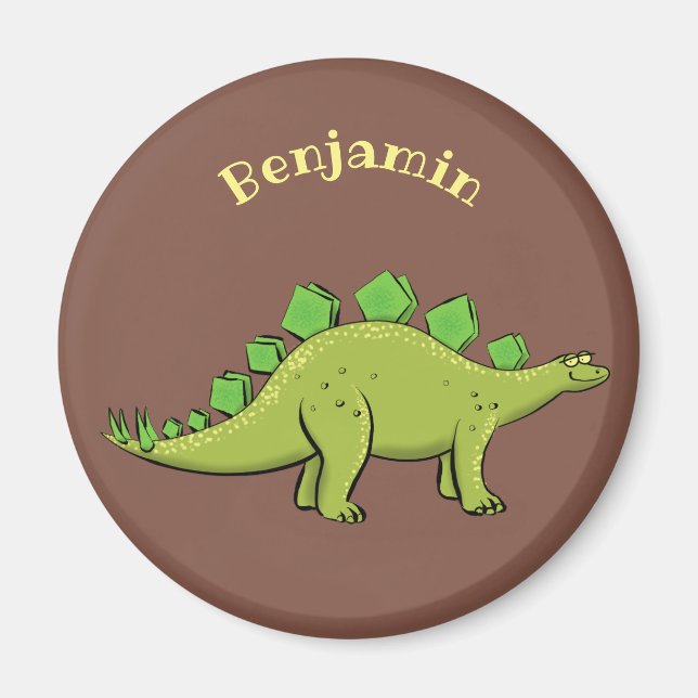 Funny stegosaurus dinosaurus Cartoon Magnet (Vorne)