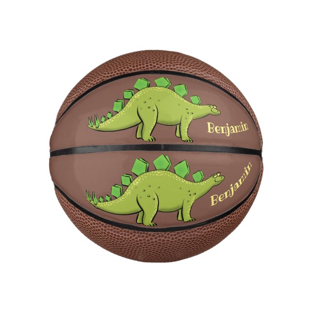 Funny stegosaurus dinosaurus Cartoon Mini Basketball (Vorderseite)