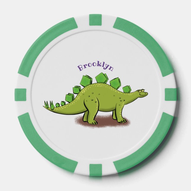 Funny stegosaurus dinosaurus Cartoon Pokerchips (Vorderseite)