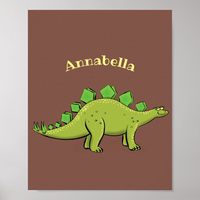 Funny stegosaurus dinosaurus Cartoon Poster (Vorne)