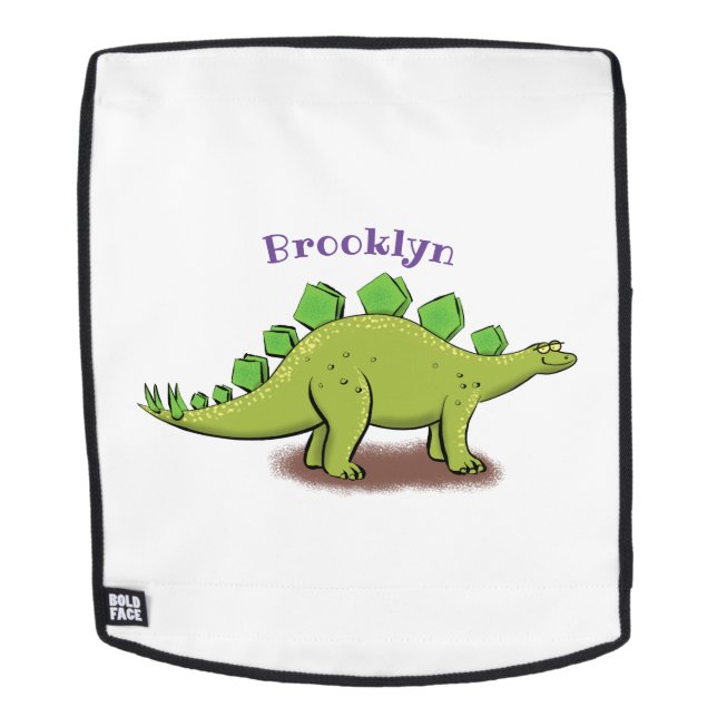 Funny stegosaurus dinosaurus Cartoon Rucksack (Abnehmbare Front)