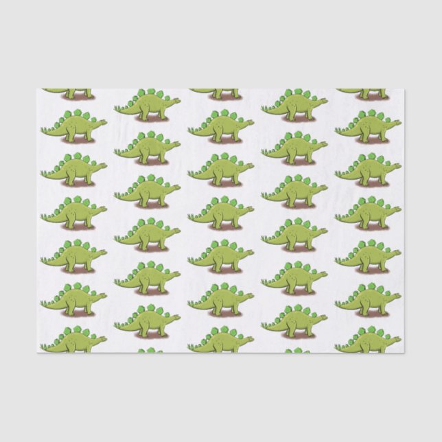 Funny stegosaurus dinosaurus Cartoon Seidenpapier (Vorderseite)