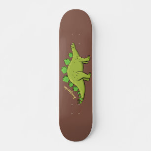 Funny stegosaurus dinosaurus Cartoon Skateboard
