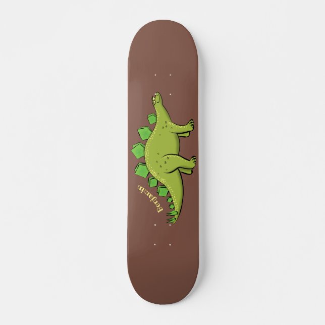 Funny stegosaurus dinosaurus Cartoon Skateboard (Vorne)