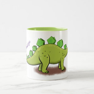 Funny stegosaurus dinosaurus Cartoon Zweifarbige Tasse