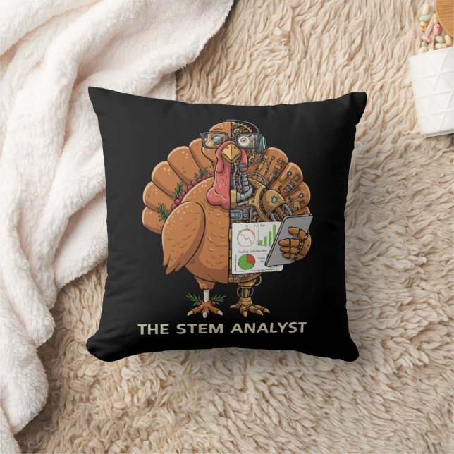  Funny STEM Analyst Robot Turkey Thanksgiving Gift Kissen (Decke)