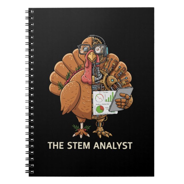  Funny STEM Analyst Robot Turkey Thanksgiving Gift Notizblock (Vorderseite)