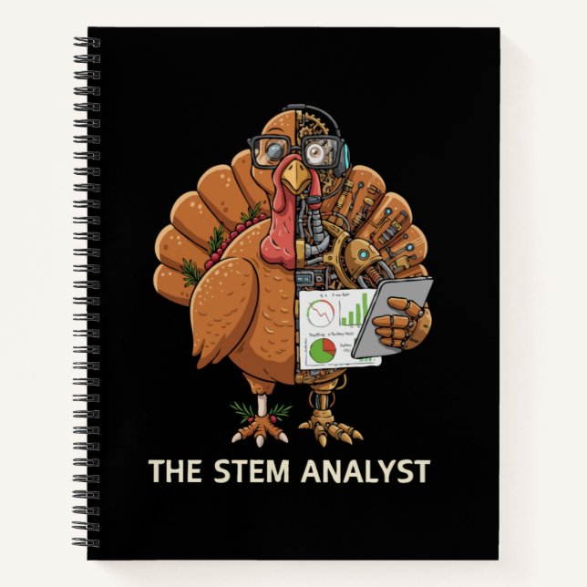  Funny STEM Analyst Robot Turkey Thanksgiving Gift Notizbuch (Vorderseite)