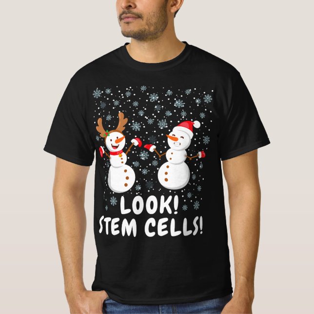 Funny Stem Cell Snowman Christmas Science Gift  T-Shirt (Vorderseite)