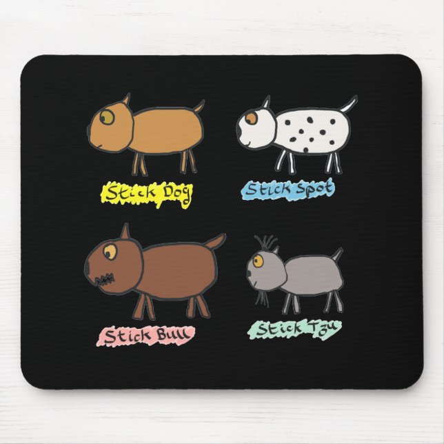 Funny Stick Dogs Mousepad (Vorne)