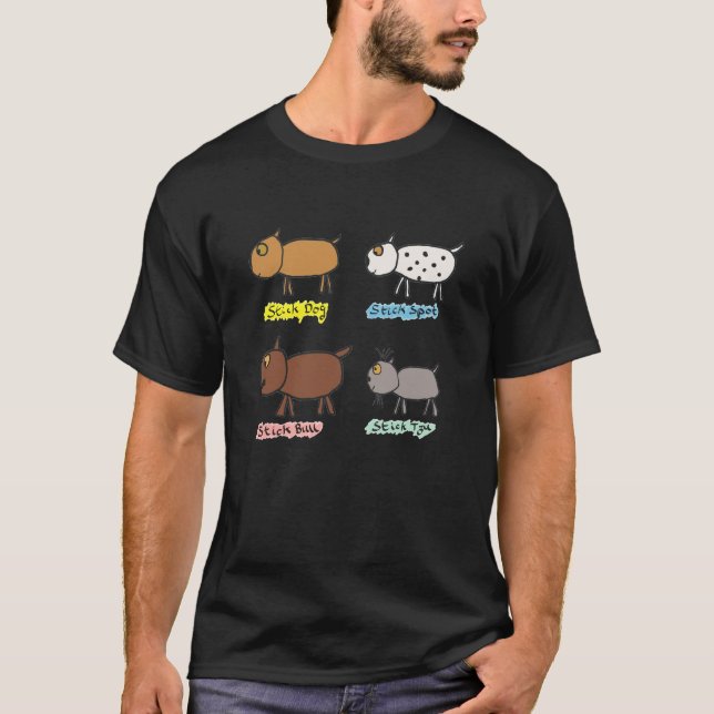 Funny Stick Dogs T-Shirt (Vorderseite)