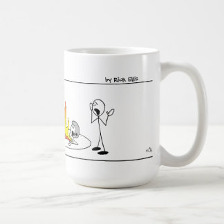Funny Stick Men Wrestling Tasse