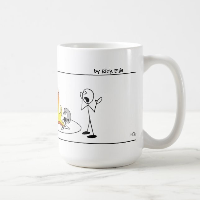 Funny Stick Men Wrestling Tasse (Rechts)