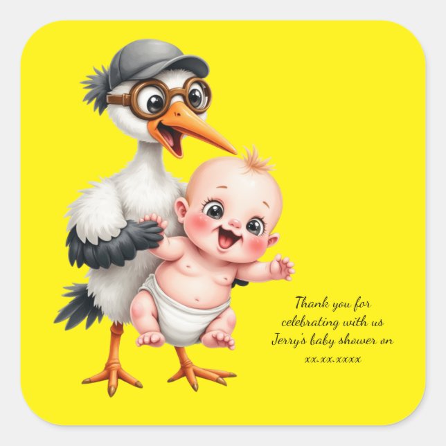 Funny sticker baby shower adjustable  (Vorderseite)