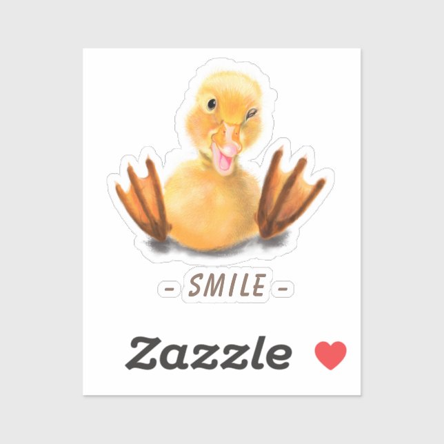 Funny Sticker mit Playful Duck Sticker - Smlie (Blatt)