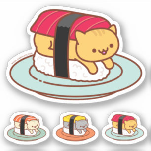 Funny Stickers - SUSHI CATS - MAGURO Aufkleber