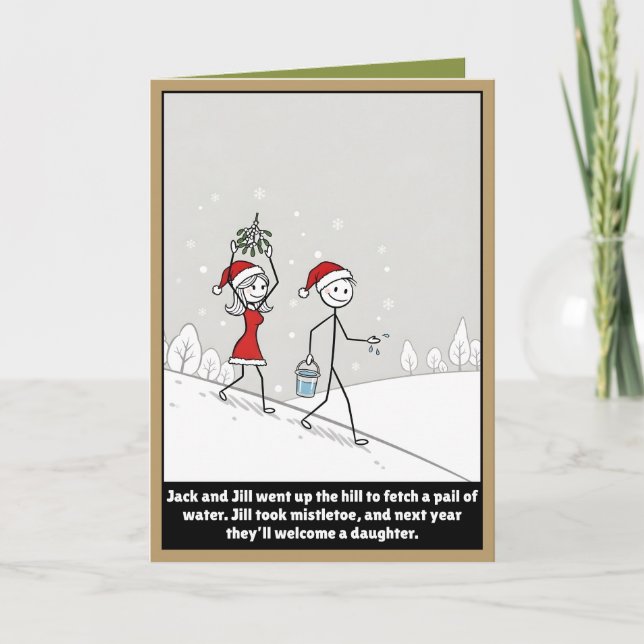 Funny stickman Christmas Karte (Vorderseite)