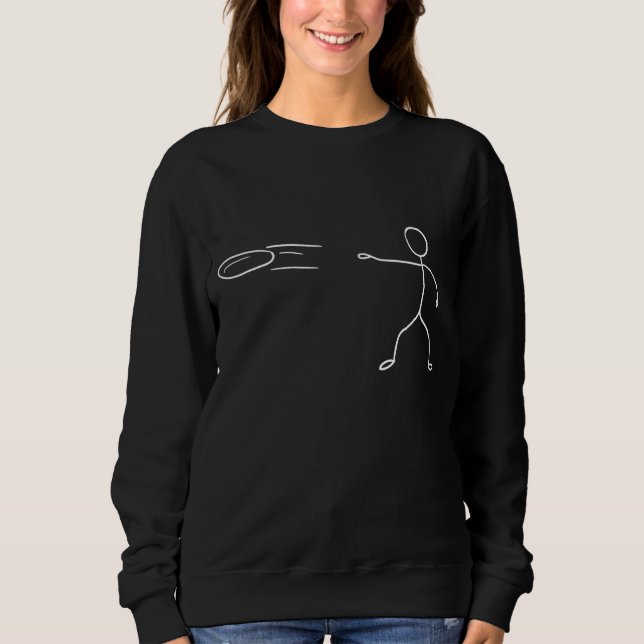 Funny Stickman Disk Golf Player Sports Lover Sweatshirt (Vorderseite)