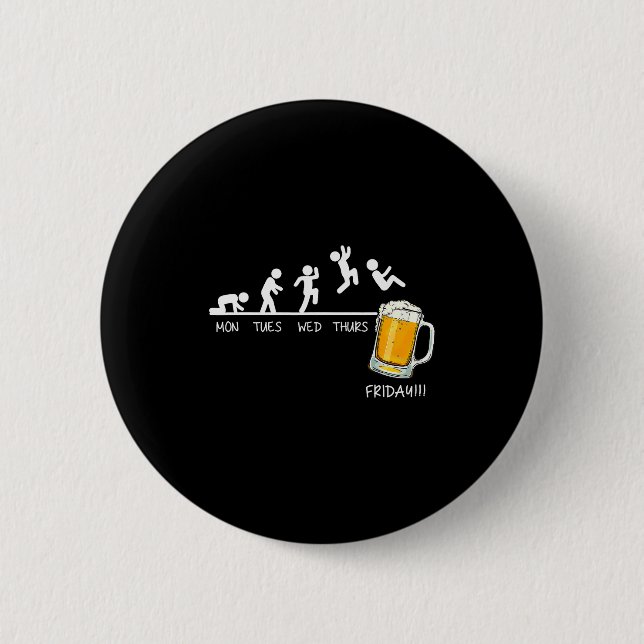 Funny Stickman Jumping Beer Days Of Week Friday Dr Button (Vorderseite)