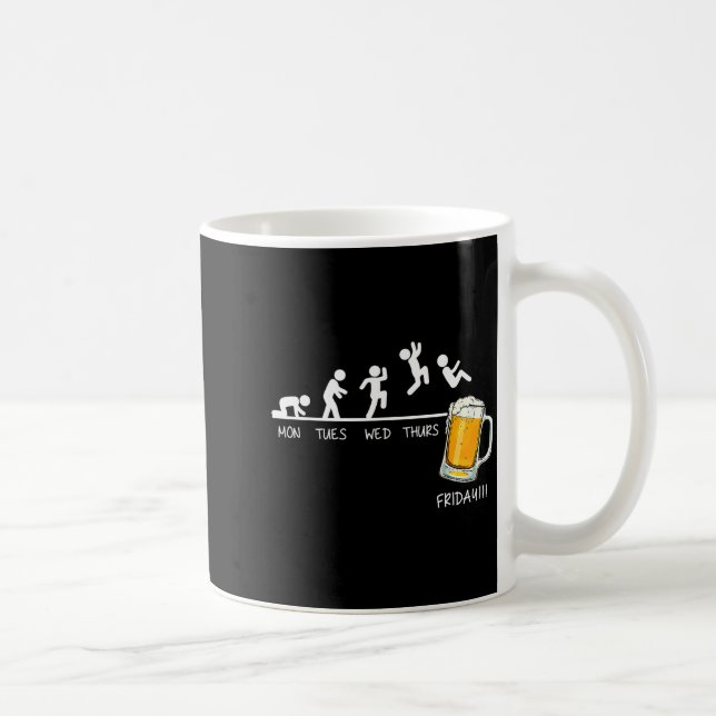 Funny Stickman Jumping Beer Days Of Week Friday Dr Kaffeetasse (Rechts)