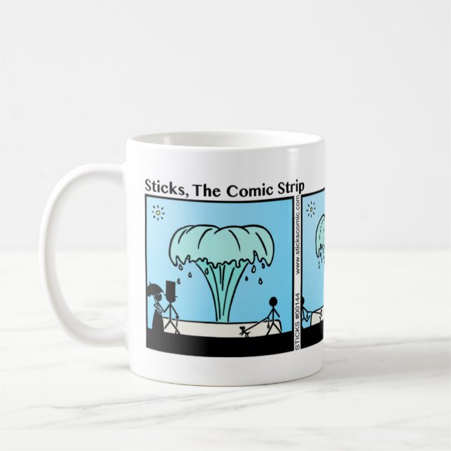 Funny Stickman Water Fotain Tasse (Links)
