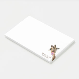 Funny Sticky Notes Playful Giraffe - Custom Text Post-it Klebezettel
