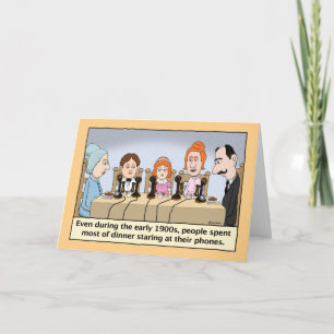 Funny Stighting at Phones während des Abendessens  Karte