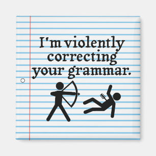 Funny "Stille Korrektur eures Grammatikrauts" Spoo Magnet