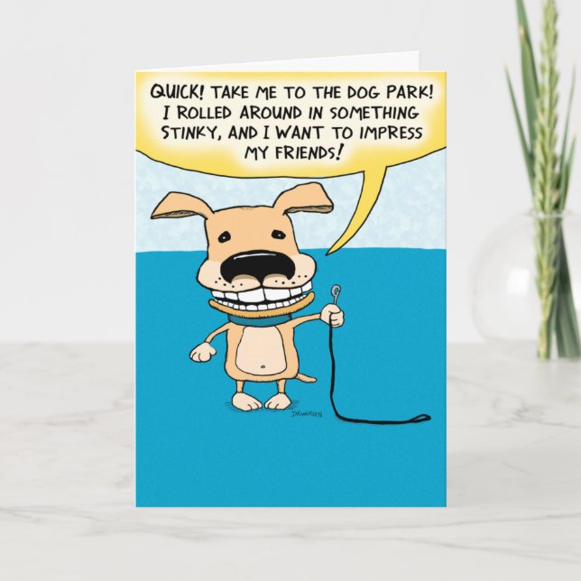 Funny Stinky Dog Birthday Card Karte (Vorderseite)