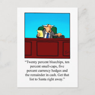 Funny StockMarket Weihnachtsmarkt Spaß Postcard Feiertagspostkarte