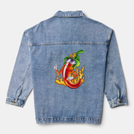 Funny Stolz Feuerwehrmann Chili on Fire gibt Thumb Jeansjacke