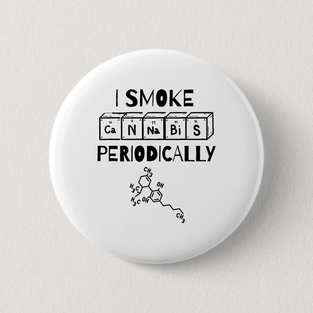 Funny Stoner Day Periodic Table Science Thc  Button (Vorderseite)