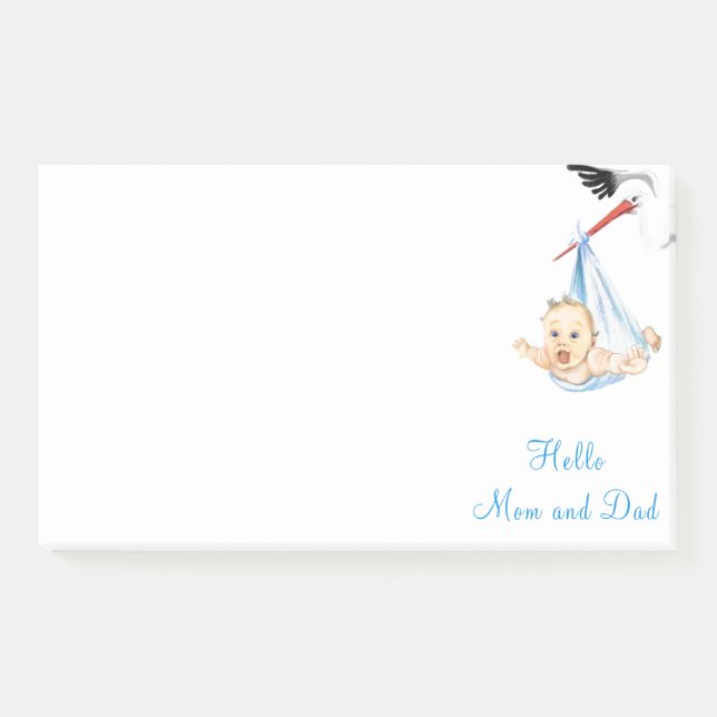 Funny Stork Baby Post-it® Notes Post-it Klebezettel (Vorderseite)