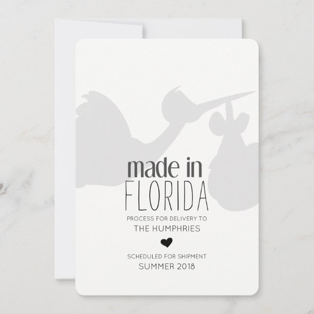 Funny Stork Delivery Pregnancy Ankündigung (Vorderseite)