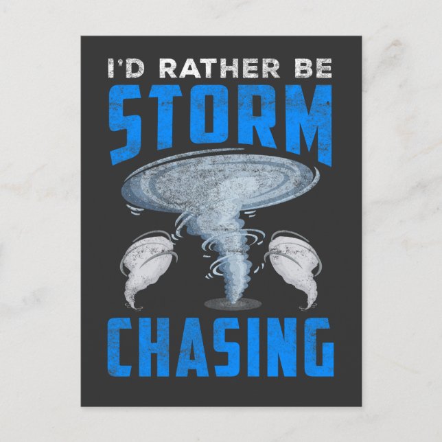 Funny Storm Chasing Meteorologie Tornado Fan Postkarte (Vorderseite)