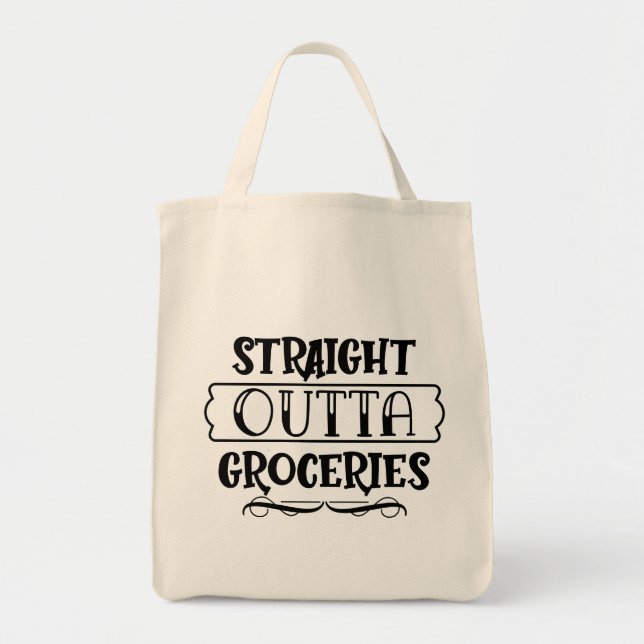 Funny Straight Outdoor Groceries Tragetasche (Vorne)
