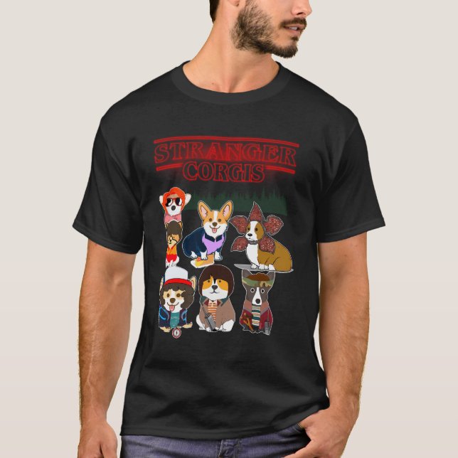 Funny Stranger Corgis Things T-Shirt (Vorderseite)