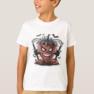 Funny Strawberry Angry Berry für Horror Fans Männe T-Shirt