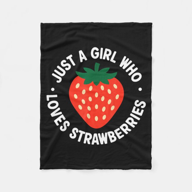 Funny Strawberry Art For Girls Women Fruit Strawbe Fleecedecke (Vorderseite)