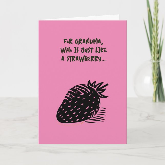 Funny Strawberry Pun Geburtstag für Großmutter Pin Karte (Vorderseite)