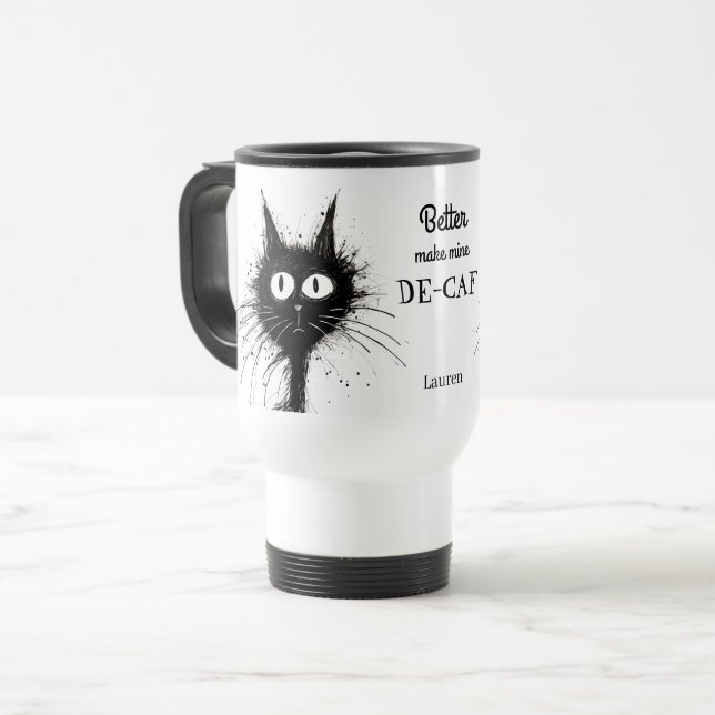 Funny Stressed Cat besser machen Mine De Caf Reisebecher (Vorderseite Links)