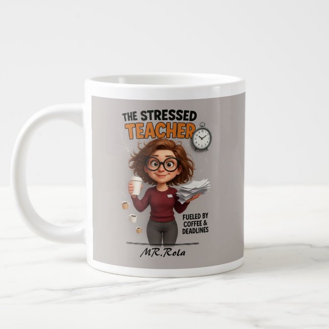 Funny Stressed Teacher Tasse (Links)