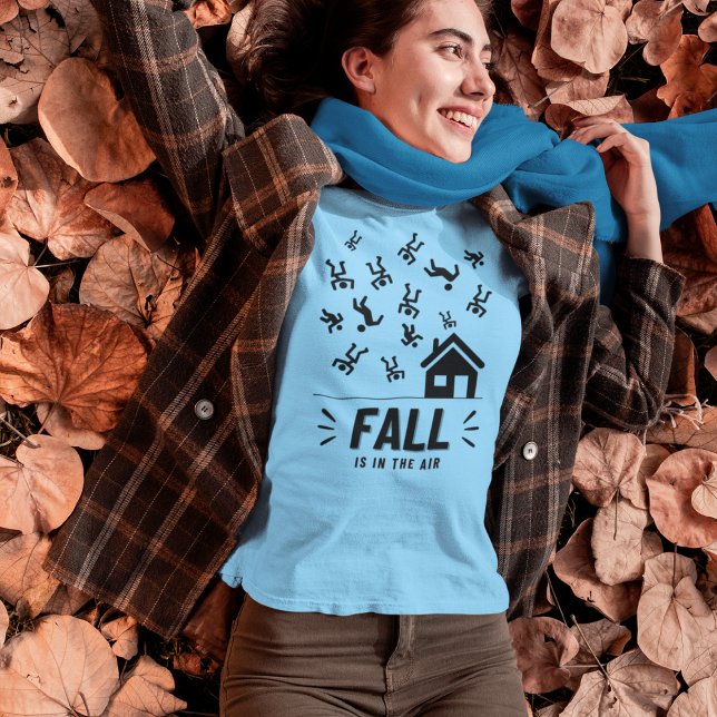 Funny Strichmännchen People Fall ist in der Luft T-Shirt ("Fall is in the Air" funny t-shirt. )