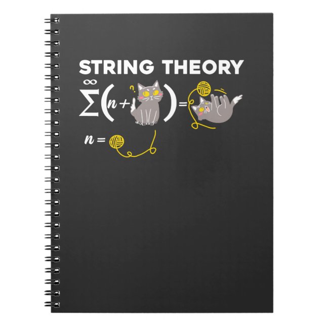 Funny String Theory Spaß Physik Cat Lover Girl Notizblock (Vorderseite)